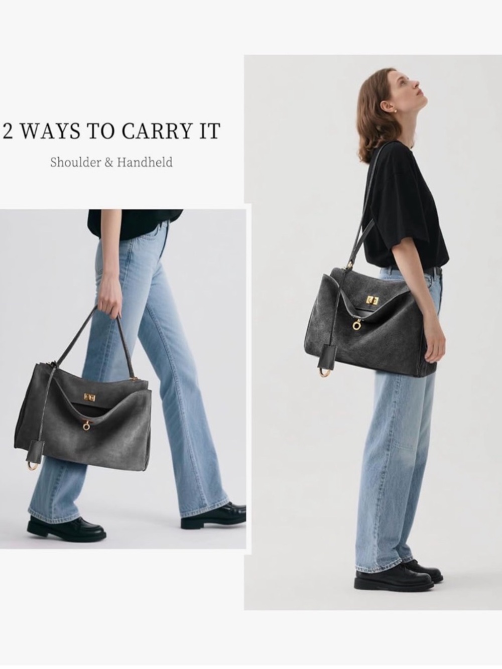 Most Wanted ! Just like the Balenciaga Rodeo. Grey Suede. Brand new “It Bag”. - Picture 3 of 10